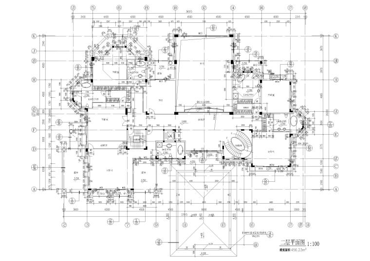 [深圳]观澜湖圣安德鲁斯-V5E样板房施工图-二层平面图