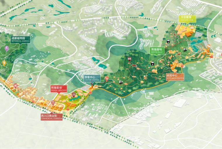 [四川]熊猫之都总体策划及概念性规划设计-游览总图
