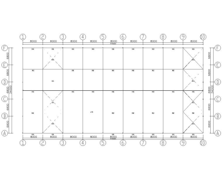 9米跨单坡桁架施工图资料下载-34米单跨钢结构厂房结构施工图（CAD）
