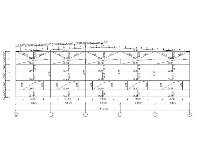 34米单跨钢结构厂房结构施工图(cad)