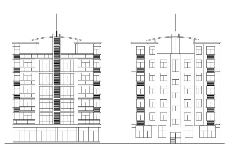 一梯二多层住宅模型资料下载-五套多层住宅建筑施工图纸