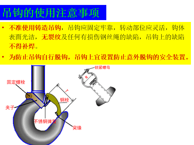 起重机安全教育培训讲义PPT（图文并茂）-19吊钩的使用注意事项