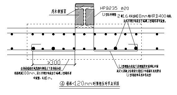 樓板預埋壓環節點詳圖