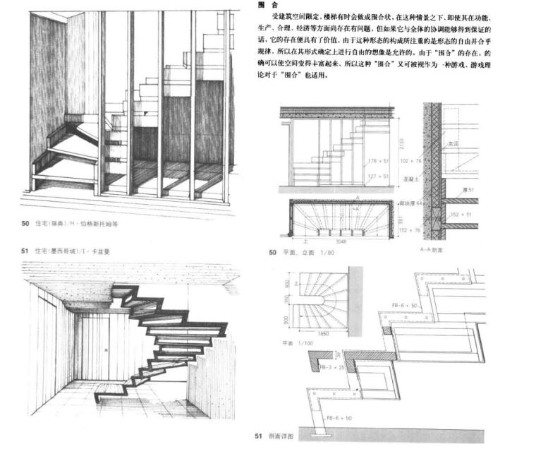 国外优秀建筑设计资料下载-国外建筑设计详图图集-楼梯详图设计