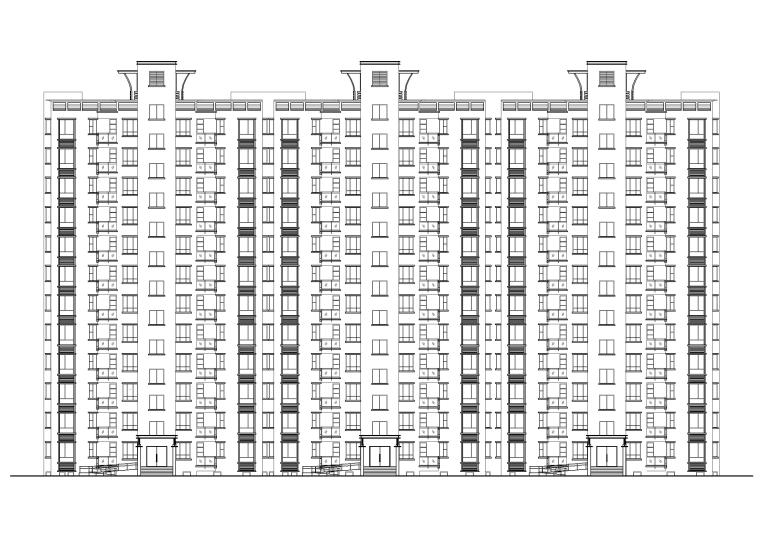 高层板式dwg资料下载-某板式十二层小高层住宅楼建筑施工图