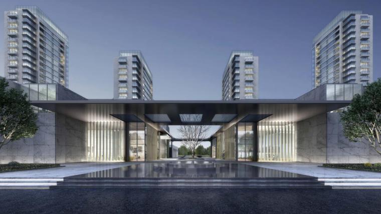 [山东]济南现代风格高层住宅建筑方案文本-入口体现示范区
