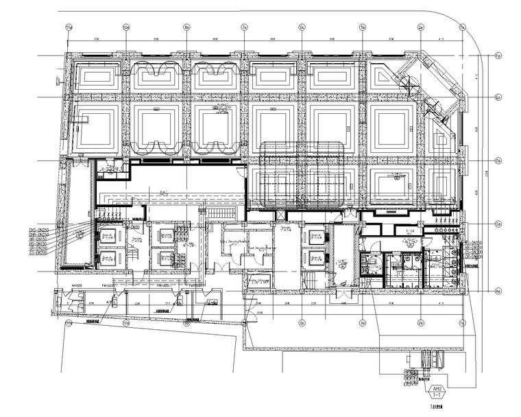 南京万豪EDITION酒店改造项目暖通施工图-一层空调水管平面图