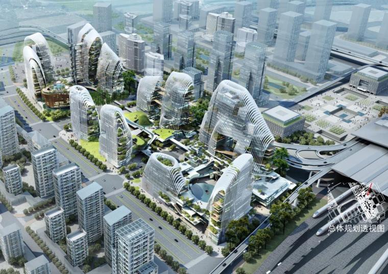 山水城市核心区设计资料下载-[江苏]现代流线山水城市综合体规划设计