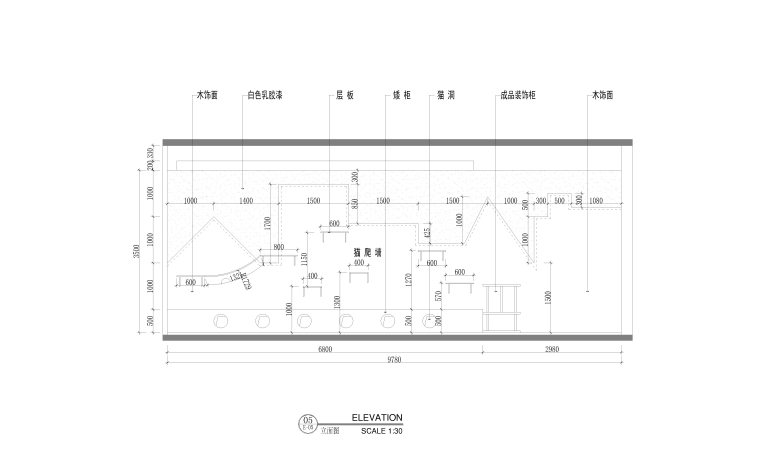 猫舍咖啡店室内设计工程全套施工图（JPG）-立面图 (2)