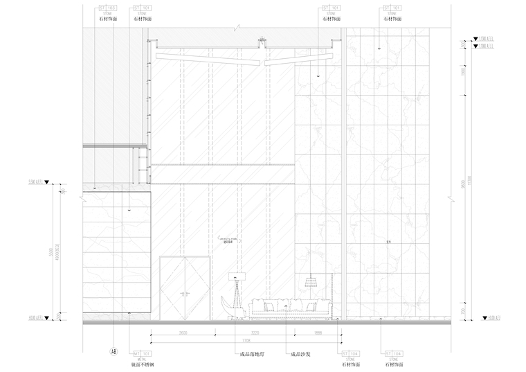 [重庆]五星级知名酒店设计工程施工图+效果-三层入口大堂立面2