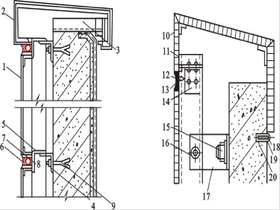 建筑工程装饰装修幕墙工程施工（193页）-幕墙顶部构造图