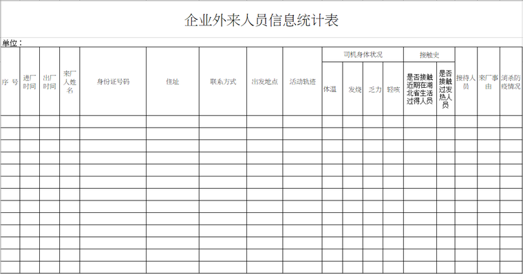 工地疫情图集资料下载-工地疫情防控表格合集（16-18）