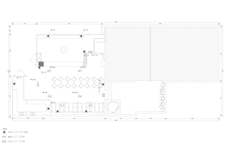 猫舍咖啡店室内设计工程全套施工图（JPG）-应急照明平面图