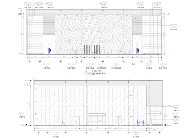 [重庆]五星级知名酒店设计工程施工图+效果-三层入口大堂立面