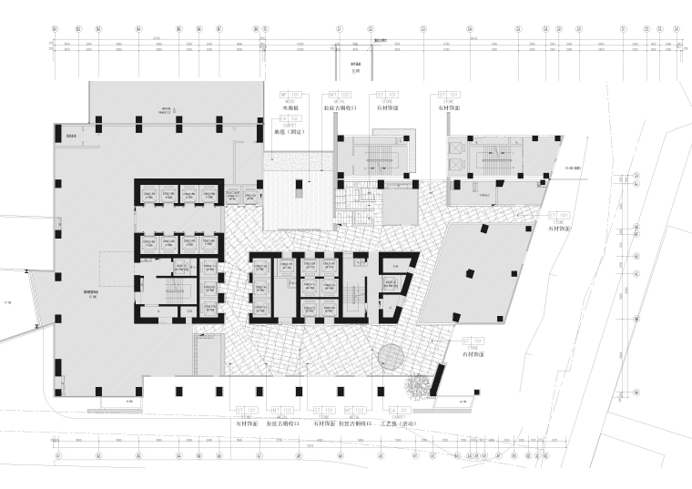 [重庆]五星级知名酒店设计工程施工图+效果-三层地面铺装图