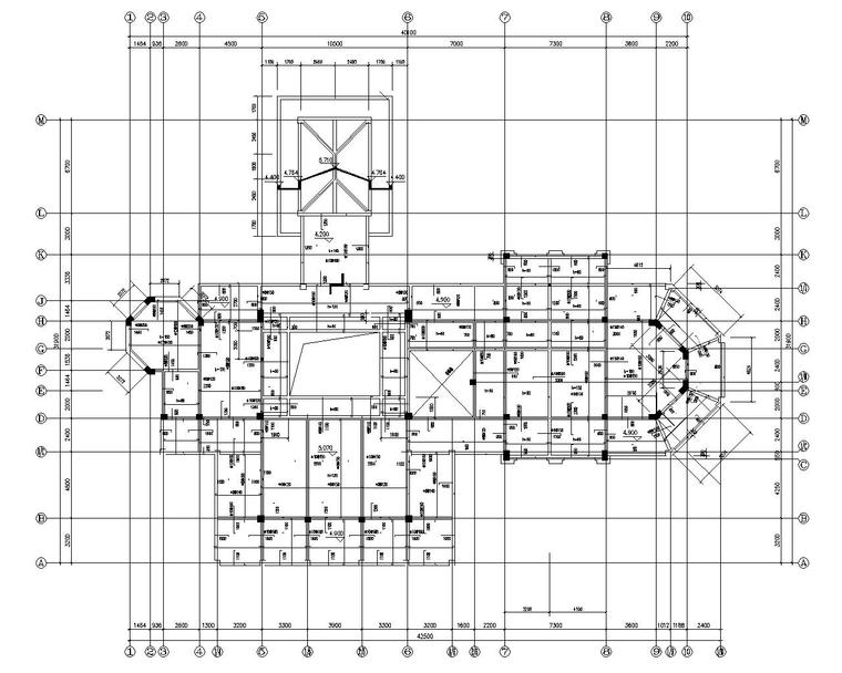 别墅cad施工图合集资料下载-某三层别墅混凝土结构施工图（CAD）