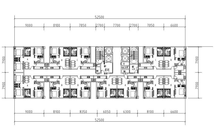 户型图标准层高清资料下载-标准层公寓户型平面方案设计