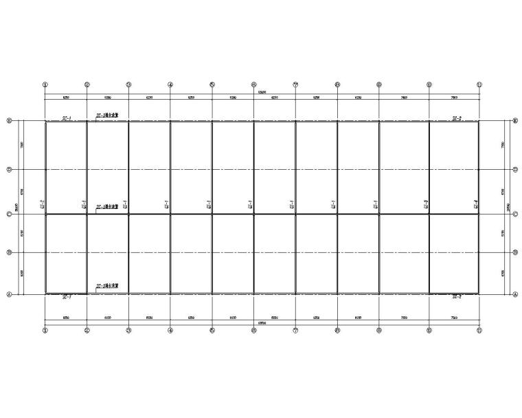 9米双跨钢结构车棚资料下载-26米双跨钢结构厂房结构施工图（CAD）