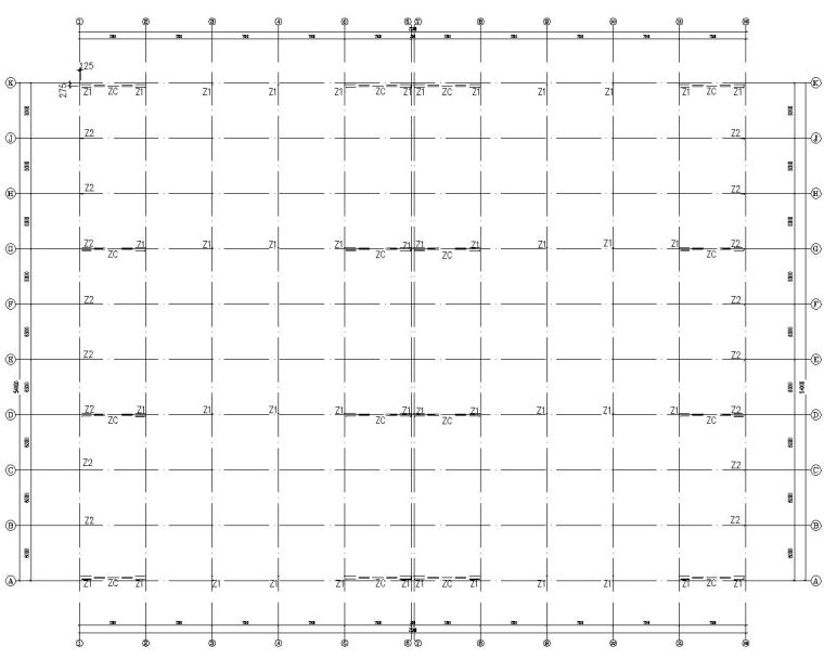 18米单跨钢结构厂房结构施工图（CAD）-结构平面图