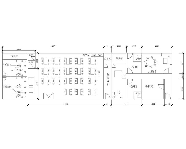 12米单跨度钢结构资料下载-12米单跨钢结构餐厅结构施工图（CAD）