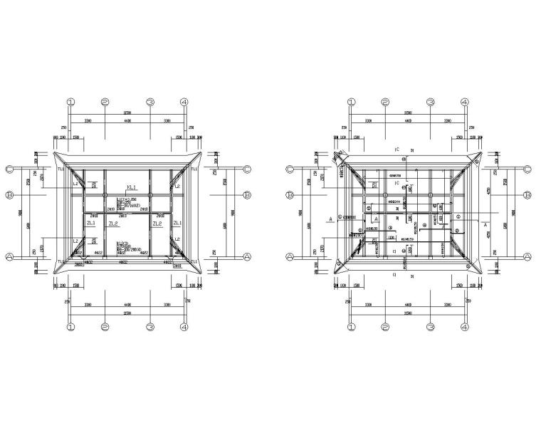 单层施工设计资料下载-某单层古庙框架结构设计施工图（CAD）