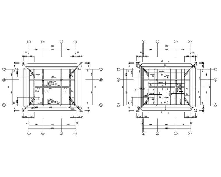 古庙及园林全套施工图资料下载-某单层古庙框架结构设计施工图（CAD）