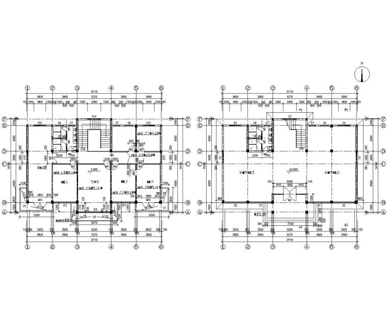 二层办公楼施工图纸资料下载-某二层办公楼砖混结构施工图（CAD）