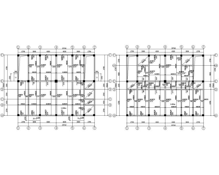 小型办公楼建筑结构施工图资料下载-某五层办公楼混凝土结构施工图（CAD）