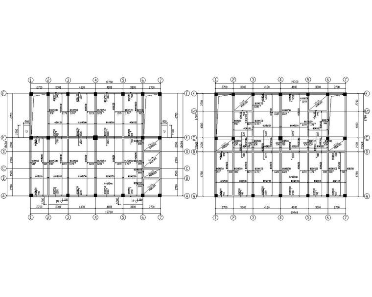 五层办公建筑cad资料下载-某五层办公楼混凝土结构施工图（CAD）