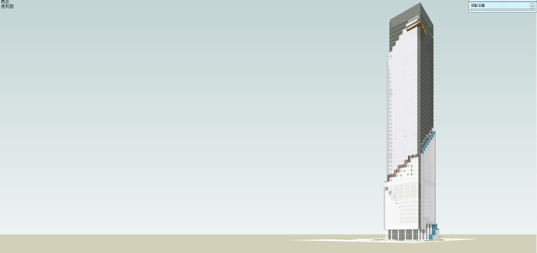 中式小镇建筑设计方案su资料下载-现代超高层综合办公大厦建筑设计方案su模型