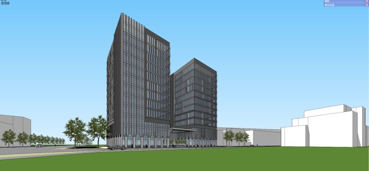 高层办公酒店建筑模型资料下载- 现代风格高层办公18楼建筑模型设计