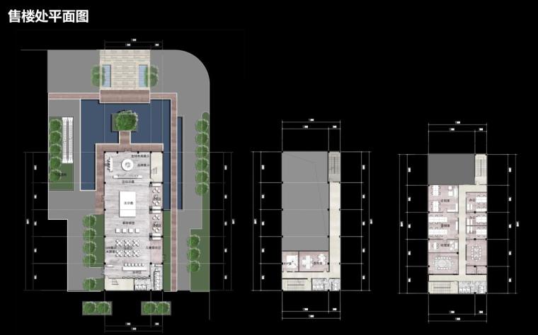 [浙江]新中式风格豪宅居住区建筑设计文本 -售楼处平面图