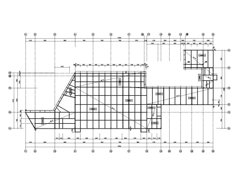 异形门施工图资料下载-二层特殊钢结构厂房结构施工图（CAD）