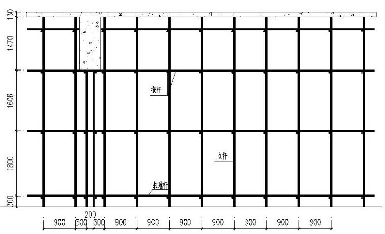 塔楼防火避难层模板支撑架安全专项施工方案-2-2剖面图