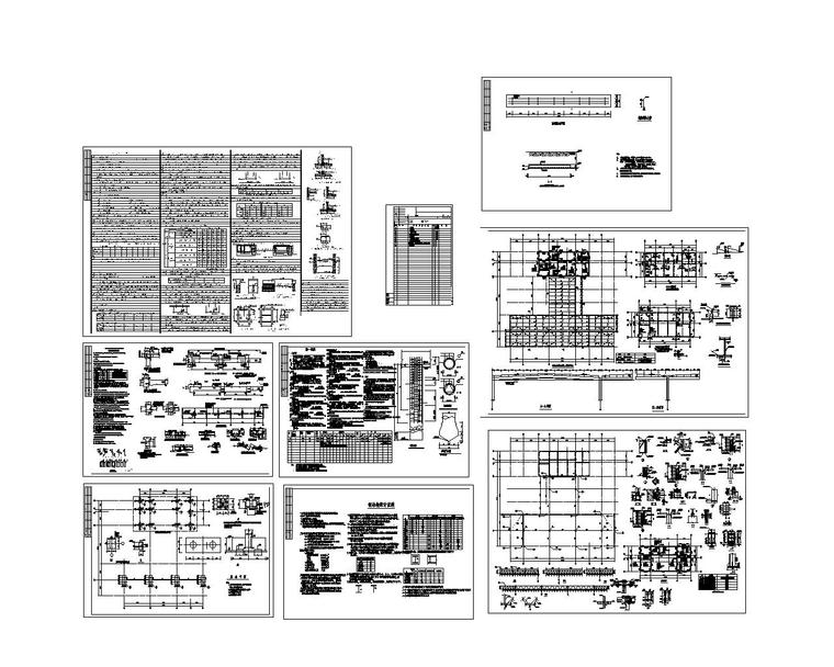 某加油站钢结构施工图（CAD）-图纸总缩略图