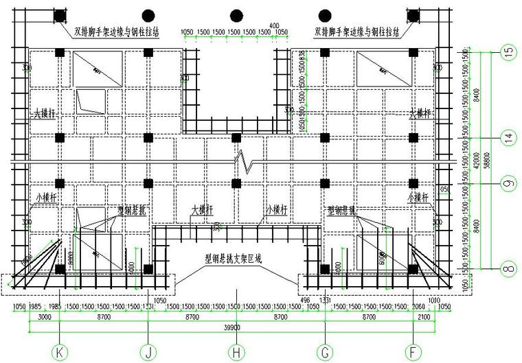 裙樓懸挑 落地式外牆雙排腳手架施工方案-建築安全文明-築龍建築施工