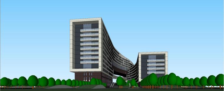 湖北现代风格总部办公基地资料下载-现代风格某公司总部办公楼建筑模型设计