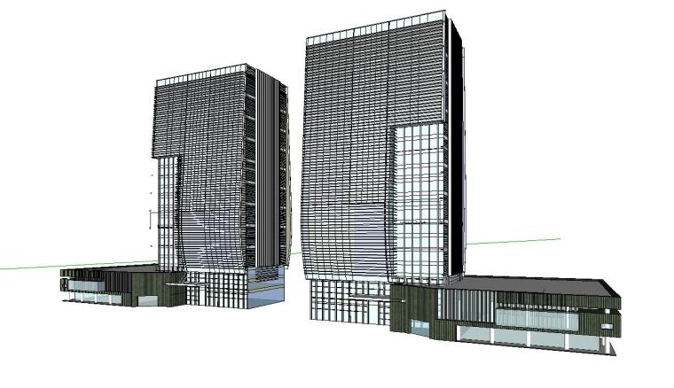 办公楼建筑楼资料下载-现代风格高层办公楼建筑模型设计