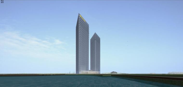超高层办公楼建筑方案资料下载-现代风格超高层办公楼建筑模型设计