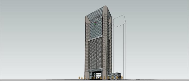 现代风办公su模型资料下载-现代风高层办公大厦su模型设计