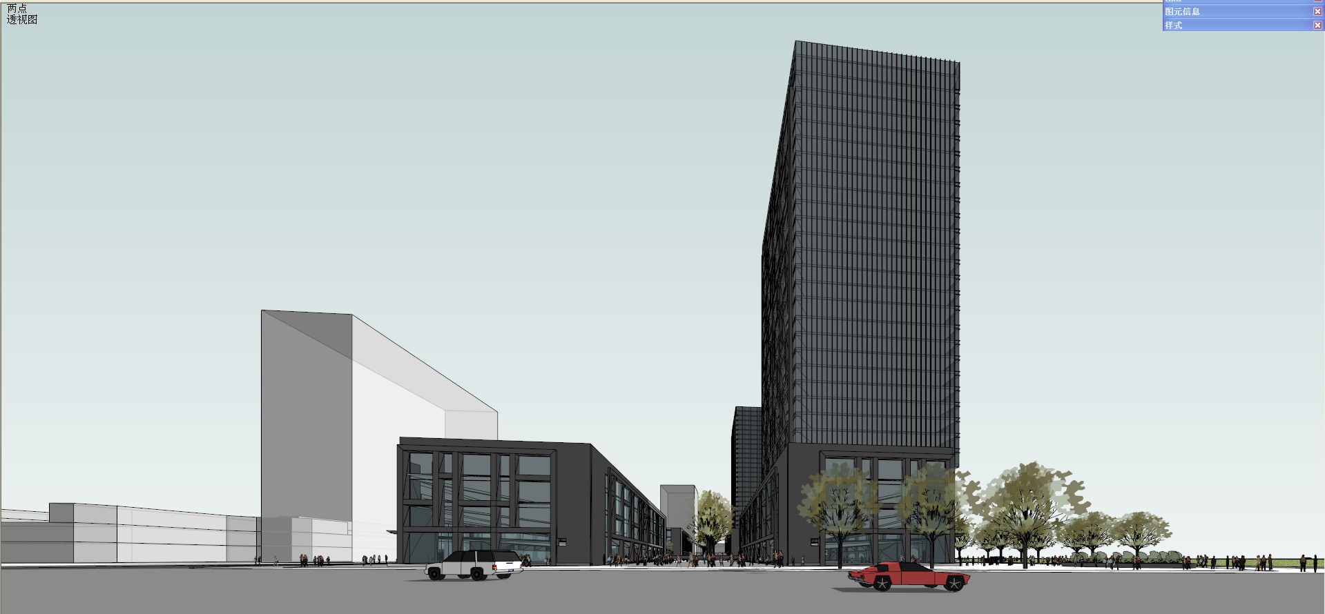 国龙大厦现代风格高层办公建筑模型设计-sketchup模型-筑龙渲染表现论坛