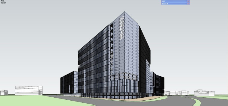 18层现代风格居住楼su资料下载- 办公-现代风格的商业办公楼建筑su模型设计