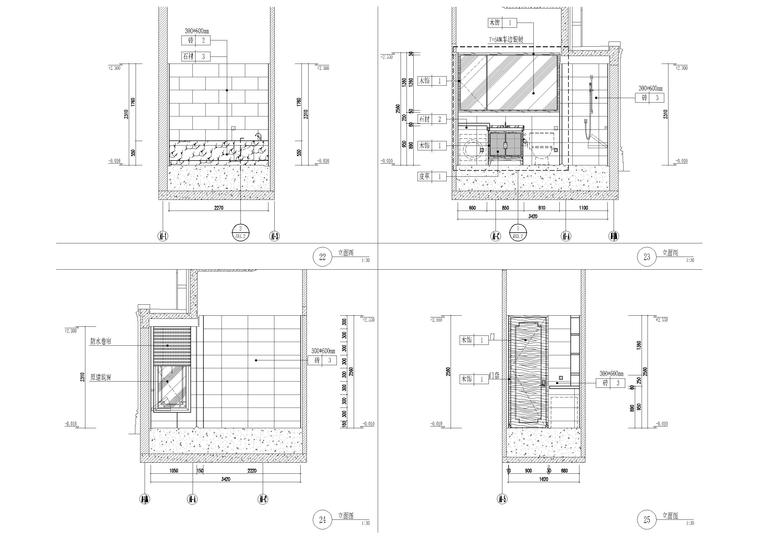 [广西]新中式二居样板间装饰施工图+效果图-样板间立面图2