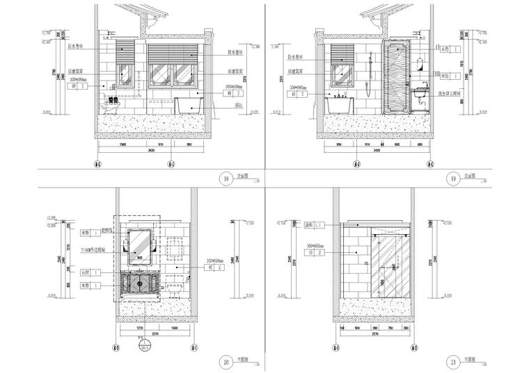 [广西]新中式二居样板间装饰施工图+效果图-样板间立面图3