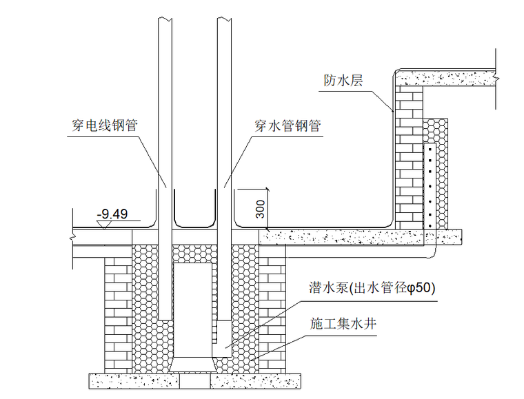 电梯井深基坑节点处理