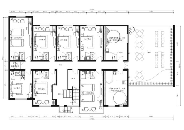 杭州萧山精品酒店资料下载-[亳州]风云聚精品酒店装饰施工图+效果图