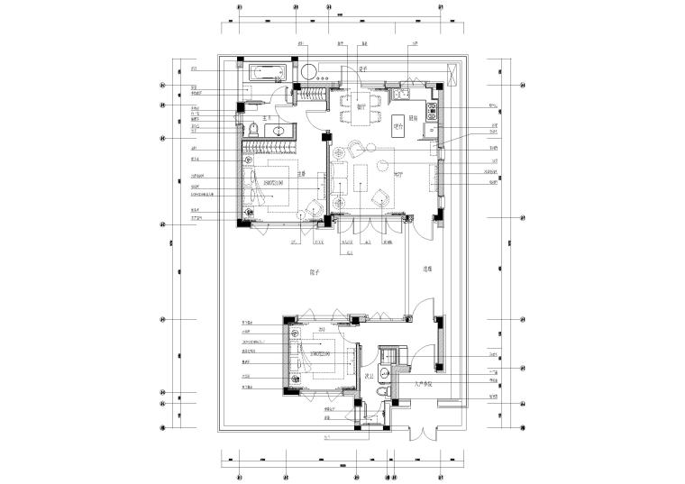 120平方米样板间施工图资料下载-[广西]绿城新中式样板间装饰施工图+效果图
