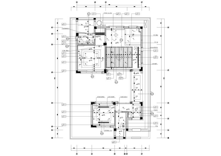 [广西]新中式二居样板间装饰施工图+效果图-A1样板间天花布置图