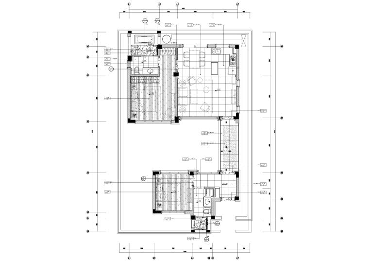 [广西]新中式二居样板间装饰施工图+效果图-A1样板间地面铺装图