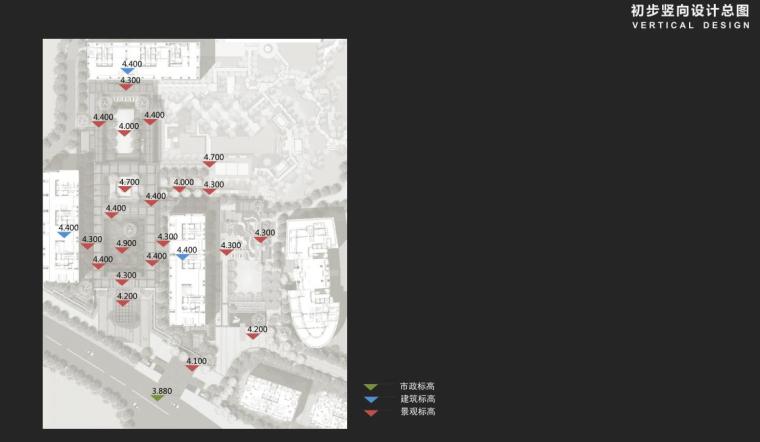 [上海]现代风格住宅景观汇报文本-初步竖向设计总图